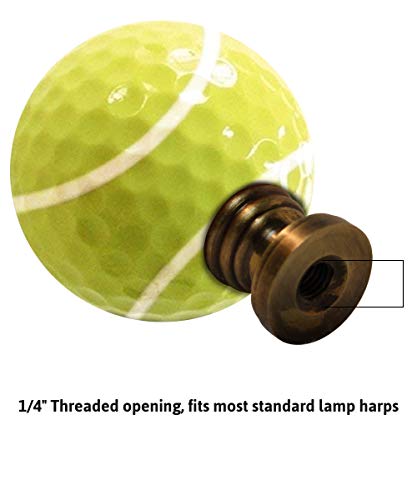 Image of Home Concept Tennis Ball Lamp Finial, Yellow, 2.25 inch h