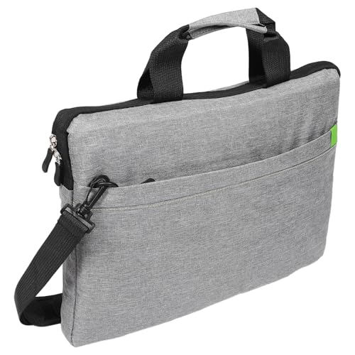 TOVINANNA Bolso de Mano para Portátil Gris de Gran Capacidad, Bolsa Ligera de Tela Oxford Funda Interior Protectora, Diseño Cruzado para Oficina, Negocios y Profesores
