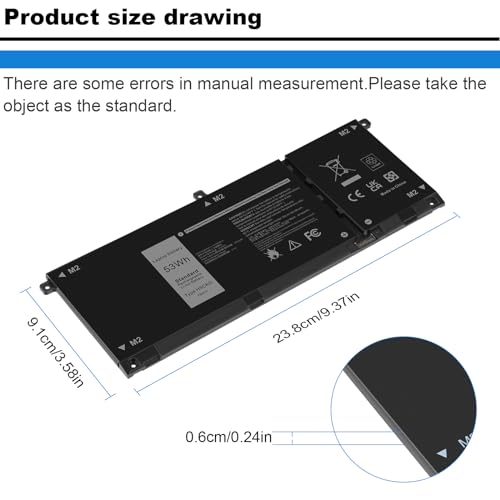 Image of 53Wh H5CKD Battery for Dell Vostro 5300 5301 5401 5501 5402 Latitude 3410 3510 Inspiron 5300 5401 5408 5409 5501 5508 5400 5406 5509 7405 7300 7500 2-in-1 Silver Edition 7T8CD TXD03 0H5CKD JK6Y6