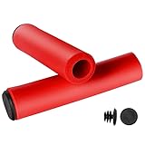 SANKRO puños Bicicleta (2 Unidades) | Puños MTB | Puños Bicicleta montaña | Espuma de Silicona | Ergonómicos | Ultraligeros (Rojo)