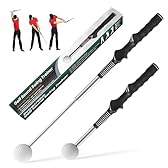 NUISISA Retractable Golf Swing Training,Golf Training Aid,Golf Grip Trainer,Golf Accessories for Men,Right-Handed Strength & Tempo Training for Chipping Hitting (Black, 1Pack)