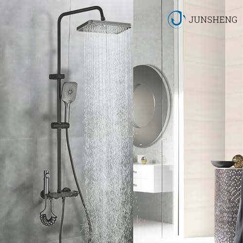 Ensemble de douche avec pomme de douche fini gris haute qualité