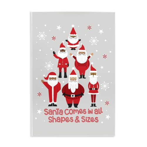 Santa All Shapes Christmas, 10 x 15 Inch Mounted Print on Wall Plaque