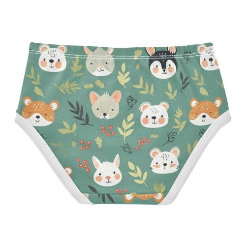 Wusikd Cute Animal Forest Girls' Underwear Cotton Green Girls Briefs Soft Toddler Underwear 2T2