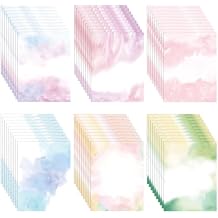 60 Sheets Watercolored Stationery Paper, 8.5 x 11 inch Double-Sided Pastel Paper for Writing Letters and InvitationsStyle 02
