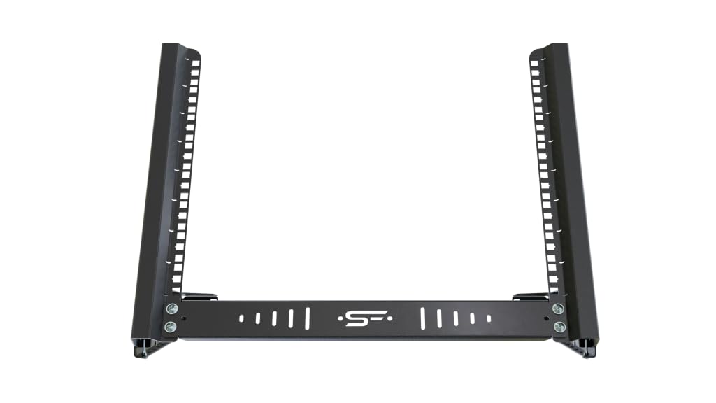 Supporto da Tavolo con Montaggio a Ripiano Rack 19 Pollici 8U - Armadio Rack e Armadietti per Apparecchiature di Rete - Ripiano per Armadio con Angolo di Inclinazione Regolabile