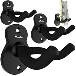 Guitar Wall Mount 4-Pack, Metal Guitar Hanger, Guitar-Shaped Guitar Wall Hanger, Black Guitar Holder Stand for Bass Electric Acoustic Guitar Ukulele (Black) - Les Beatles, Paul McCartney, John Lennon, RIngo Starr, George Harrison
