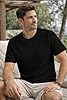JMIERR Mens T Shirt Short Sleeve Plain Solid Basic Sportwear Casual Crewneck Tops Muscle Tee Textured Shirt,Black,2XL #3