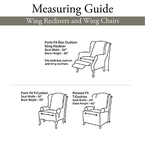 SURE FIT Soft Suede T-Cushion Wing Chair One Piece Slipcover, Relaxed Fit, Polyester, Machine Washable, Chocolate Color