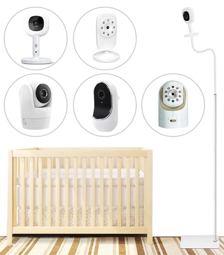 Image of Baby Monitor Floor Stand Compatible with Infant Optics, Nanit Pro, Owlet Cam/Cam 2 Baby Monitor, Adjustable Height 67",Also fit for Cameras with 1/4 Thread Connection,Universal Baby Camera Stand