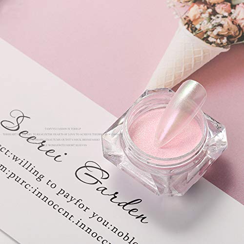 6 Boxes Mermaid Chrome Nail Art Powder Aurora Powder Mirror Holographic Laser Colorful Neon Pearl Pigment Manicuring Glitter With 6Pcs Eyeshadow Sticks #TOP3