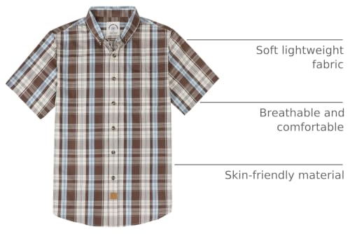 Image of Dubinik Mens Short Sleeve Button Down Shirts Soft Breathable Summer Vintage Regular Fit Lightweight Men's Casual Shirt