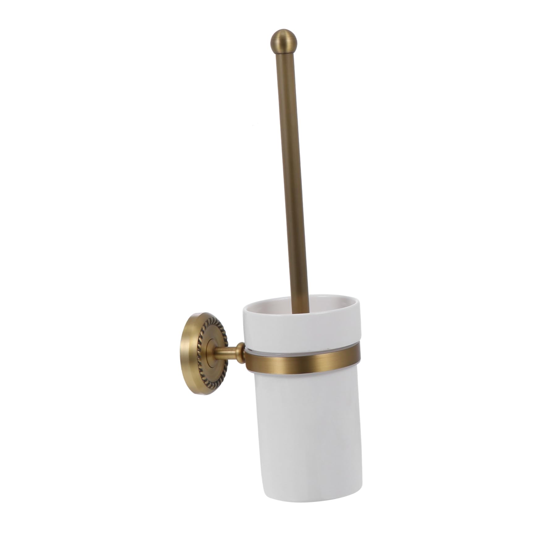Brosse WC Laiton Antique COLLBATH et Gobelet Céramique pour Toilette Chic