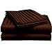 400 Thread Count Luxury Full Size, Egyptian Cotton 1 Pc Flat Sheet 100% Egyptian Cotton Premium Long Staple Color Choclate StripePattern