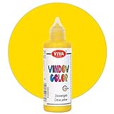 Viva Decor® Window Colour (Lemon Yellow, 90 ml) Window Paints for Removable Pictures and Stickers for Decoration, Mirrors, Tiles, Vases and Windows - Made in Germany
