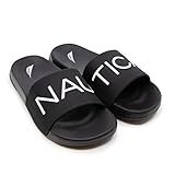 Ligero y cómodo de llevar Nautica Zapatillas atléticas para mujer, zapatos de ducha, sandalias de playa, tobogán de barco, negro (Negro), 37 EU