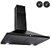 AKDY Convertible Kitchen Wall Mount Range Hood in Black Painted Stainless Steel with Lights and Carbon Filters (30 in.)