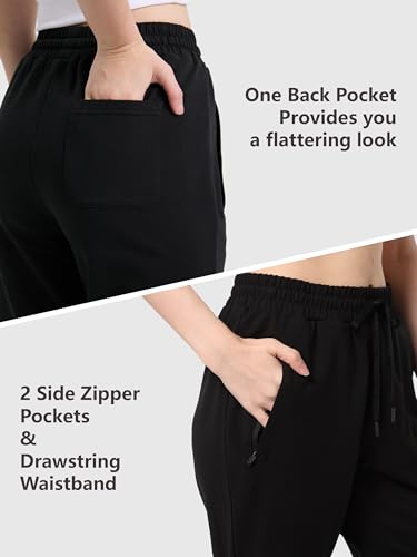 SEVEGO Women's Sweatpants Tall Cotton Yoga Lounge 30"/32"/34"/36" Casual Open Bottom Soft Workout Zipper Pocket Joggers4