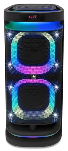 Fisher Bluetooth PA Stereo Speakers System-Karaoke Portable Wireless DJ, Dual 8