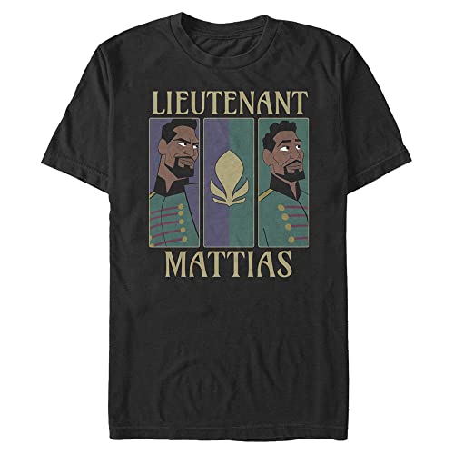 T-shirt Disney Lieutenant Mattias homme en coton col rond noir