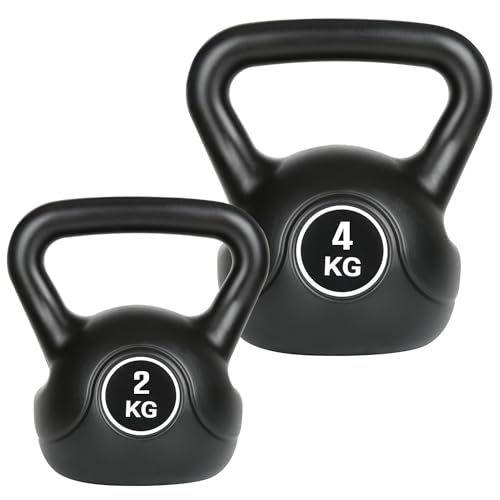 joyionic Kettlebell Kugelhantel Kugelgewicht Rundgewicht, Strukturierter Griff, Kunststoff Gehäuse, Bodenschonend, 14 kg