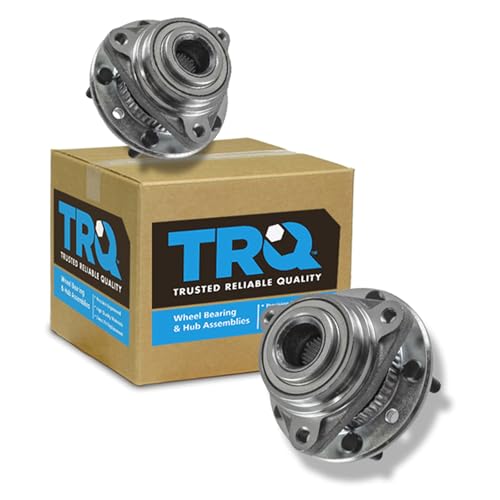 TRQ Front Left and Right Wheel Bearing and Hub Assembly Set 2 Piece Compatible with 95-96 Chevrolet Blazer 4WD 95-96 Blazer All Wheel Drive 91-93 S10 4WD 95-96 S10 4WD 92-96 GMC Jimmy 4WD 91 Syclone
