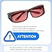 Calabria PC70077 Pink FL-41 Fitover Sunglasses Brown Wear Over Prescription Migraine Blue Light Glasses FL41 Photophobia