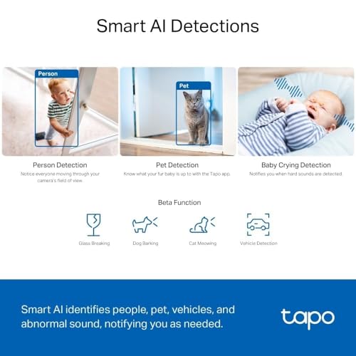 Tapo C230 3K 5MP Indoor Camera, Smart Ai Detections - Person Pet Baby Cry, Pan/Tilt 360° View, Security Camera No Monthly Fee, Enhanced Night Vision, Two-Way Audio, Works With Alexa & Google - 7
