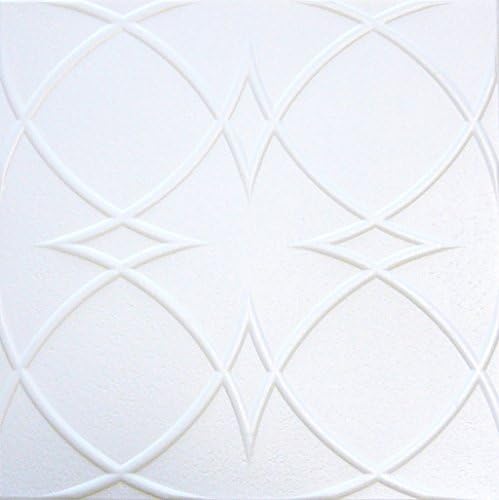 ceiling tile Decorative Styrofoam R-23 Pack of 4 Tiles 1/8" 20"x20"can Be Glued Over Popcorn and Sheet Rock Pain Table .Glue On,Tape On.