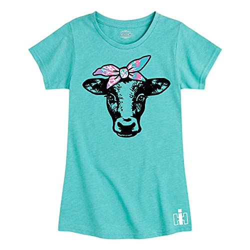 Case IH Pastel Tie Dye Cow Bandana - Youth Girl Short Sleeve T-Shirt