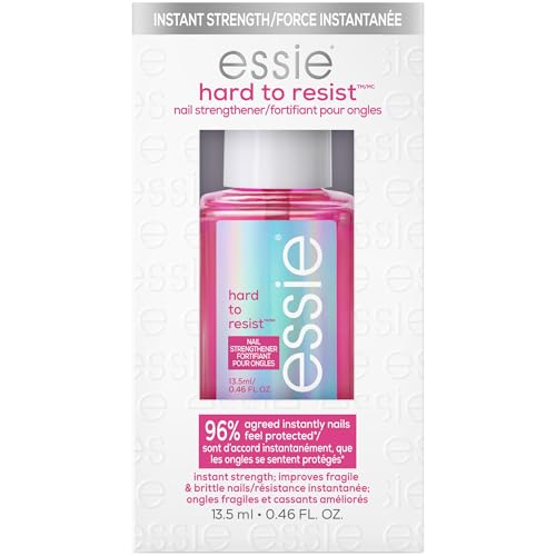 Essie Smalto Base Coat Rinforzante, Rer Unghie Deboli o Danneggiate, Finish Brillante, Per Unghie Forti e Protette, Hard to Resist, Colore: Pink, 13,5 ml