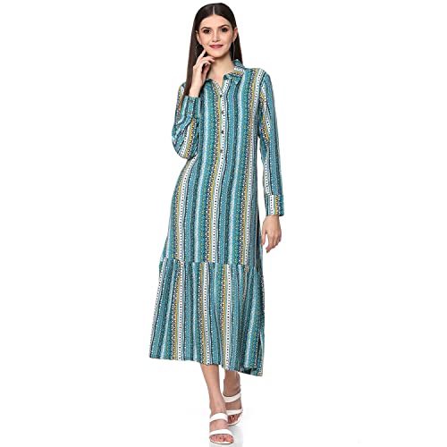 Image of BIBA Solid Rayon Flared Fit Womens Kurta