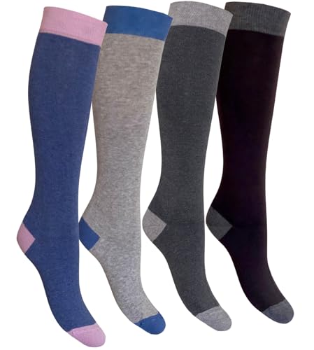 Image of Cotton Knee High Socks for Women Made in Italy, Long Socks for Women (One Size Fits All) Women Dress Socks