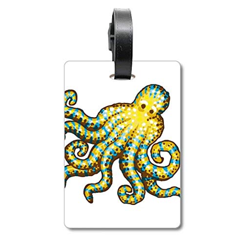 Étiquette valise pieuvre marine porte adresse étanche pour sac dos