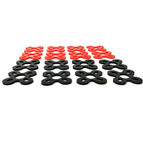 Eudax 16 Pcs Motor Spacer Shock Absorber Pads Damper Vibration Damping Washer Silicone Material For Fpv Racing 22Xx Series Brushless Motor 2203 2204 2205 2206 2208(Red&Black) #TOP3