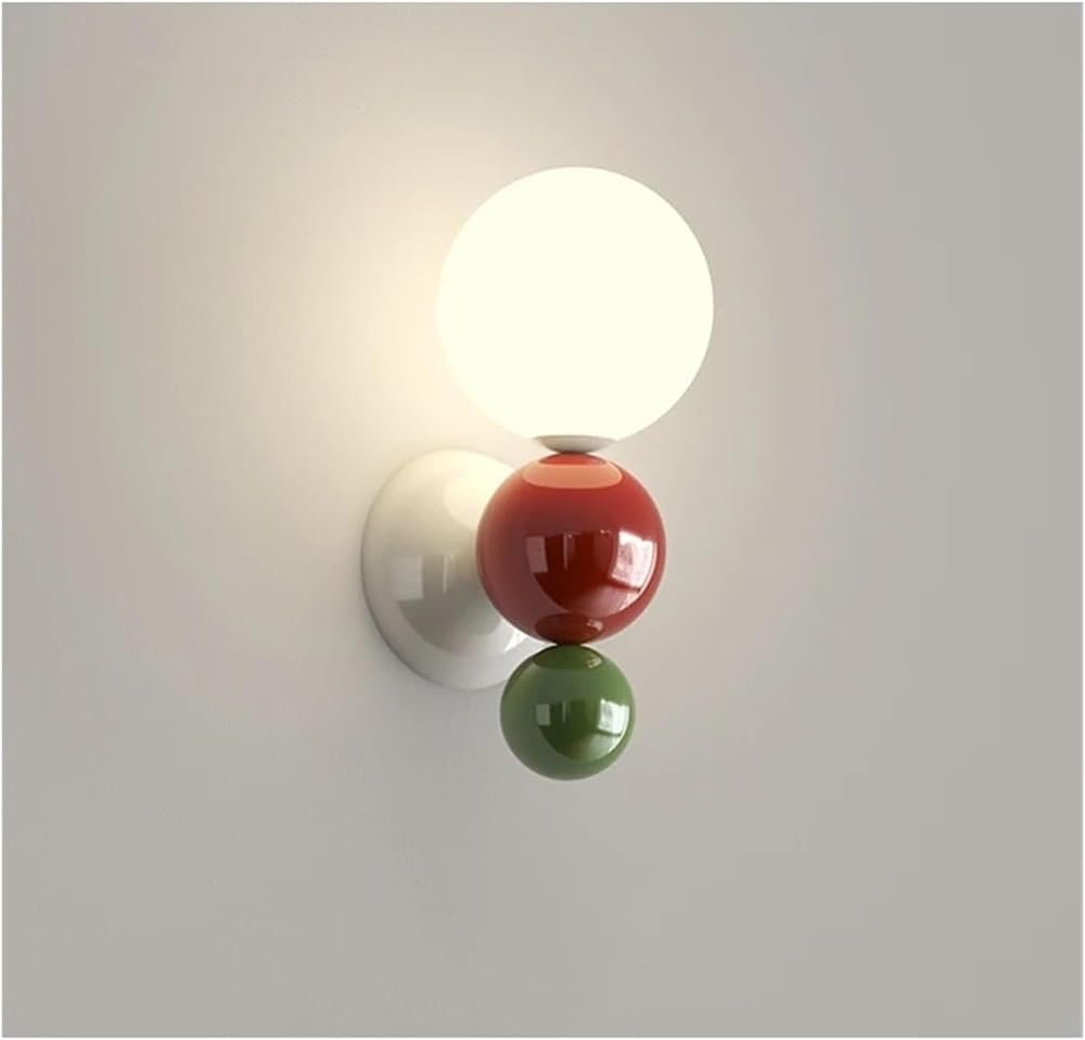 Nordic Pearl Shape Wall Sconce Lamp White Contrasting Modern Decorative Indoor Lighting Fixture Home Light for Living Room Corridor Bedroom Study