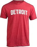 Detroit - Classic Retro City Red Detroiter 313 Cool Michigan Men Women T-Shirt-(Red Men,XL)