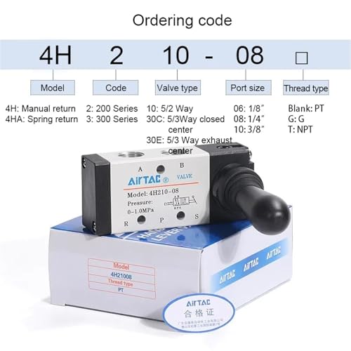 Válvula de palanca manual neumática 4H210, control suave de flujo para sistemas de aire 7