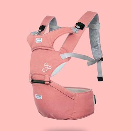 Aiebao Four Season Hipseat Baby Carrier 0-36M Multiple Ergonomic Baby Carrier 6608 / from Birth to 36 Months / 3.5 kg to 20 kg max/Hip seat (PINK)