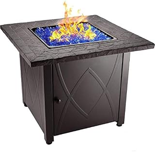 Endless Summer 30" Outdoor Propane Gas Fire Pit Table (Blue Fireglass)