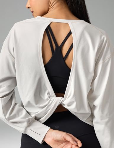 Colorfulkoala Long Sleeve Shirts for Women Oversized Crew Neck Tops Casual Workout Fashion T-Shirts4