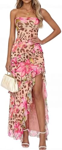 BTFBM Off The Shoulder Dresses for Women Summer 2026 Strapless Ru...