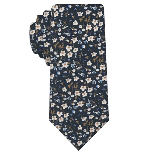 Image of Mantieqingway Floral Ties for Men Skinny Cotton Tie Flower Necktie