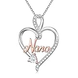 FLYOW Nana Gifts, Sterling Silver Infinity Necklace for Women,Mothers Day Jewelry Birthday Gifts for Mom/Grandma/Nana from Daughter