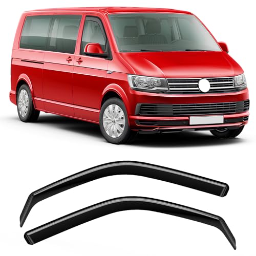 GEARCELL Wind Deflectors Rain Guards Window Visor Compatible with VW For Volkswagen Transporter T5/T6 2003-2024 Van 2pc in-Channel Side Shatterproof Sun Visor