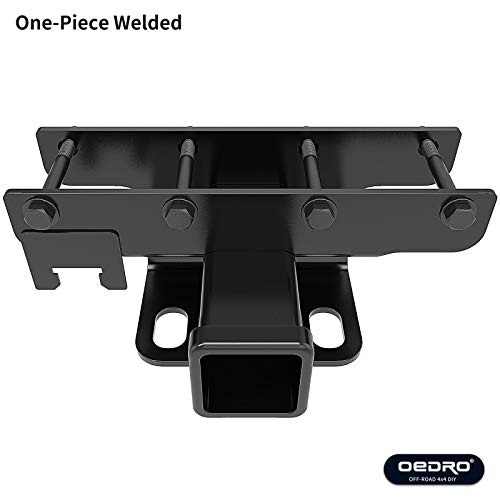 Oedro 2" Rear Receiver Hitch, Class 3 Hitch & Cover Kit Towing Combo Compatible With 2007-2018 Jeep Wrangler Jk 2 Door & 4 Door Unlimited, Upgraded Tow Trailer Hitch (Hitch Cover Included) #TOP6