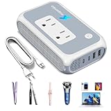 Mapambo 220 to 110 Voltage Converter Us to Europe 220V to 110V Converter for European Travel Plug Adapter Hair Straightener Power Converter Adapter Combo (2USB+2TYPE C)