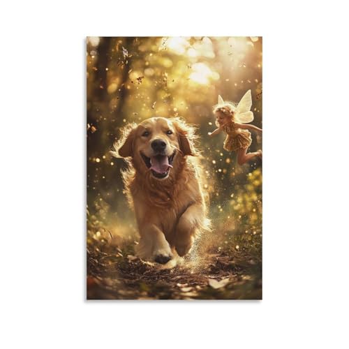 Cuadro en lienzo Labrador para renovar paredes vacias con cuadros modernos de salon 50x75cm
