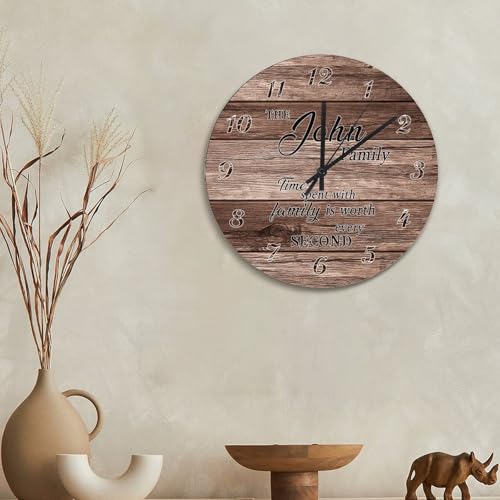 Horloge murale en bois marron 38,1 cm pour salon - 3