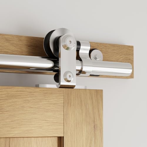 AIPCHYB 10.5FT/320CM バーンドア ハードウェアキット レールキット barn door スライド 片引き戸 シングル 金具 レール ローラーハンガー ステンレス鋼 T型 滑車 吊車 上吊り 室内ドア 木製ドア用 横開き リビング トイレ